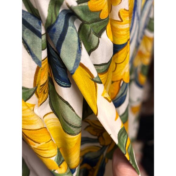 Farm Rio Sicily Scarf Cotton Flutter Floral Maxi Dress Size Medium - Picture 6 of 11